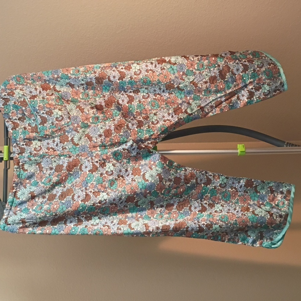 Vintage Old Navy Floral Pajama Pants - Brown and Teal Size XXL - Picture 8 of 9
